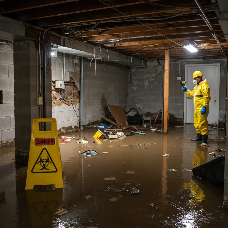 Flooded Basement Electrical Hazard in Gandy, FL Property