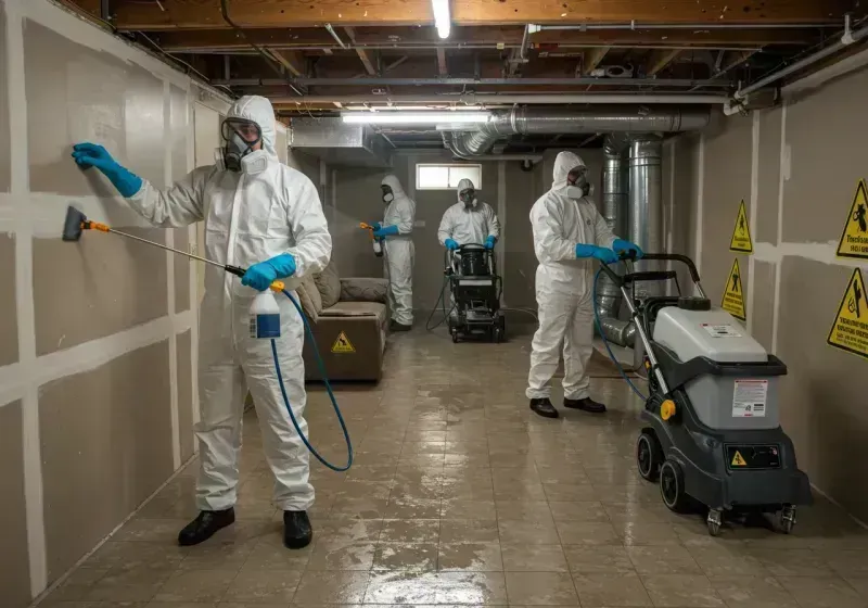 Basement Moisture Removal and Structural Drying process in Gandy, FL